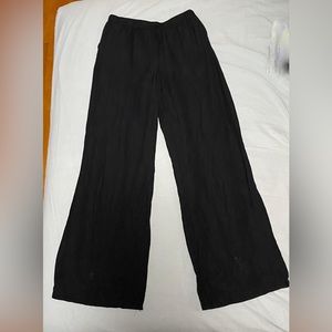 NWOT Merona black wide leg linen pants w/ drawstring and elastic waist